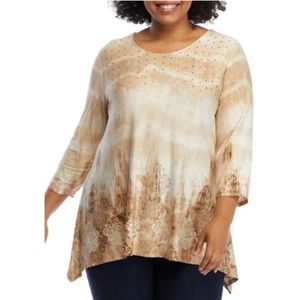 Ruby Rd size small tunic boho hippie brown and tan top